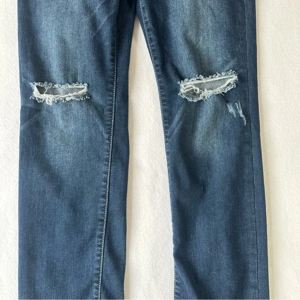 Judy Blue Distressed Straight Jeans Medium Wash Womens Size 13/31 - Picture 10 of 11